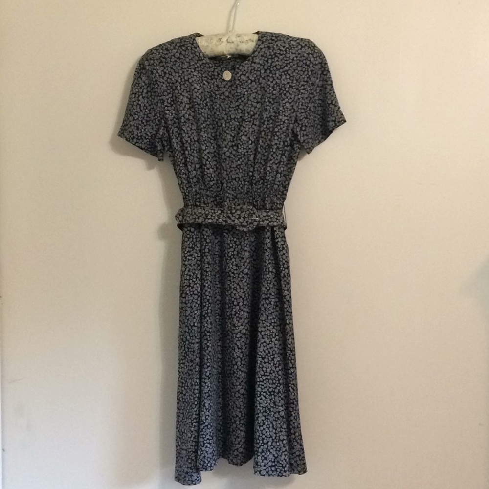 Vintage Talbots petite blue/white dress